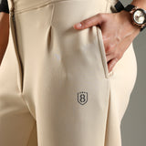 Women's Ankle Length Workleisure Pant with Front Pleat and Zipper Opening