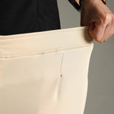Women's Ankle Length Workleisure Pant with Front Pleat and Zipper Opening