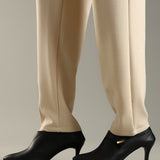 Women's Ankle Length Workleisure Pant with Front Pleat and Zipper Opening