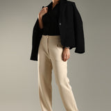 Women's Ankle Length Workleisure Pant with Front Pleat and Zipper Opening