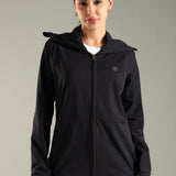 Women's Hooded Water-repellent Jacket with Thumb hole Sleeve