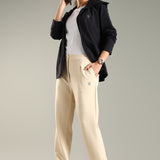 Women's Hooded Water-repellent All-weather Jacket with Thumb hole Sleeve