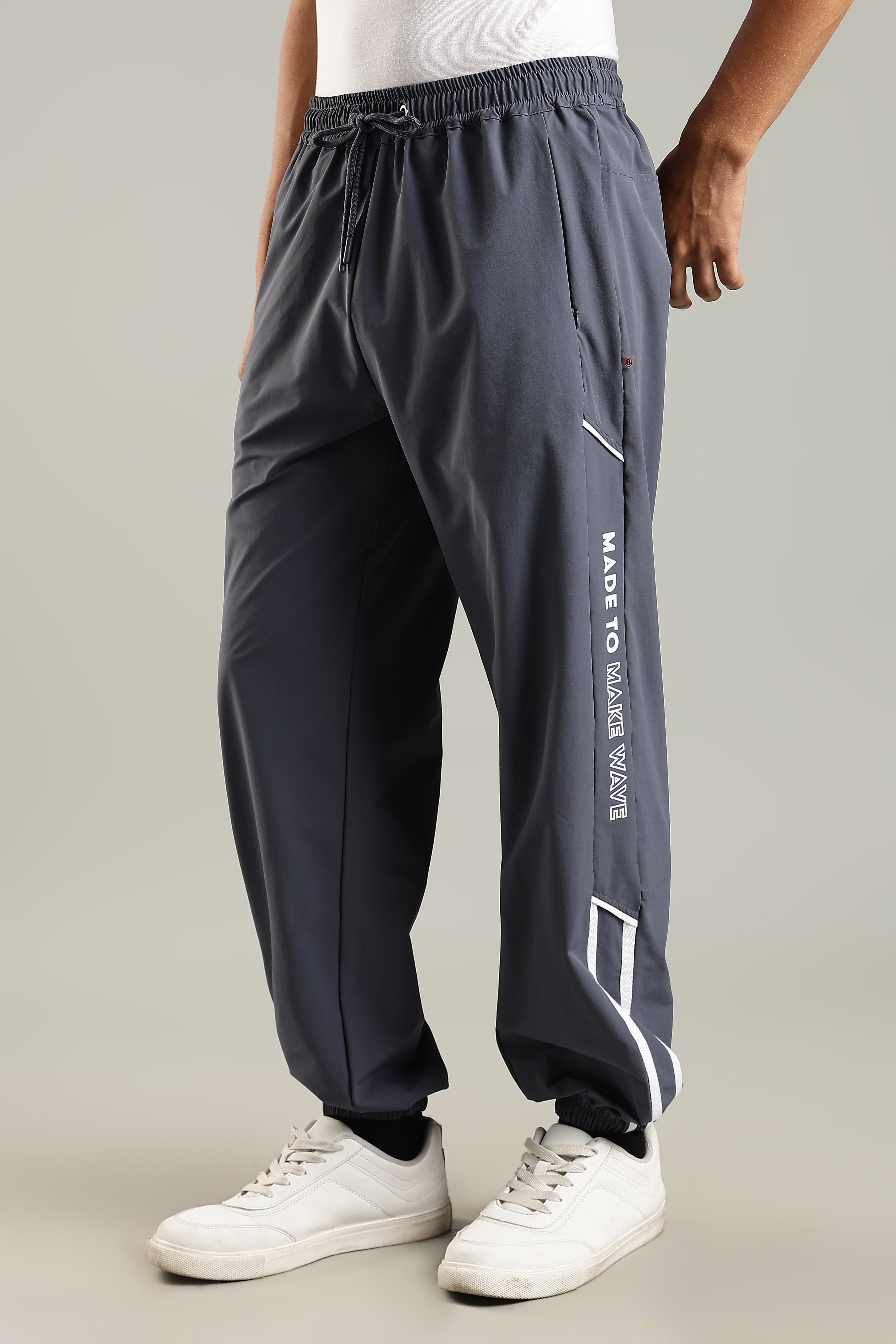 Men’s Baggy Fit Joggers with Elastic Hem and Drawstring