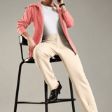 Women's Hooded Water-repellent Jacket with Thumb hole Sleeve
