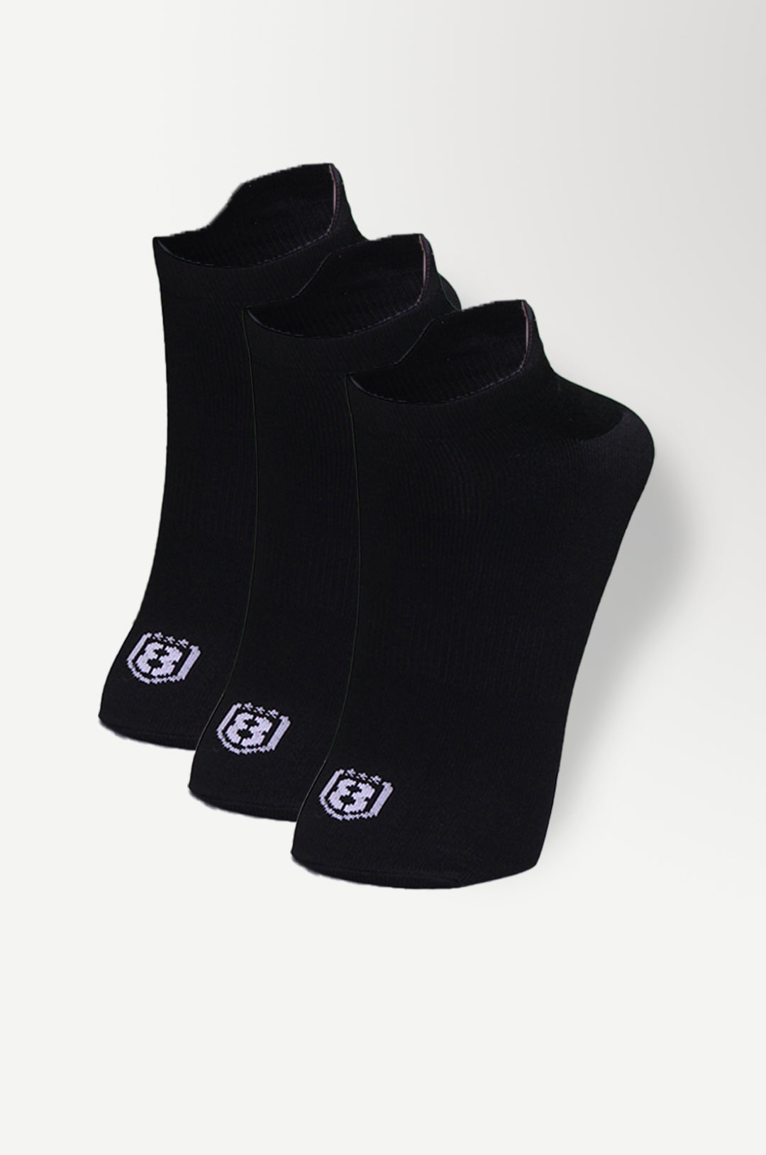 Black nylon ankle-length socks – soft and breathable fabric