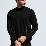 Men's High Neck Breathable Sports Tracksuit with Contrast Piping & Pockets