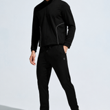 Men's High Neck Breathable Sports Tracksuit with Contrast Piping & Pockets