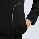 Men's High Neck Breathable Sports Tracksuit with Contrast Piping & Pockets