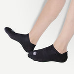 Close-up of black nylon low ankle socks – perfect for everyday wear