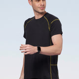 Men's Training T-Shirt with Flat Lock Contrast color stitch