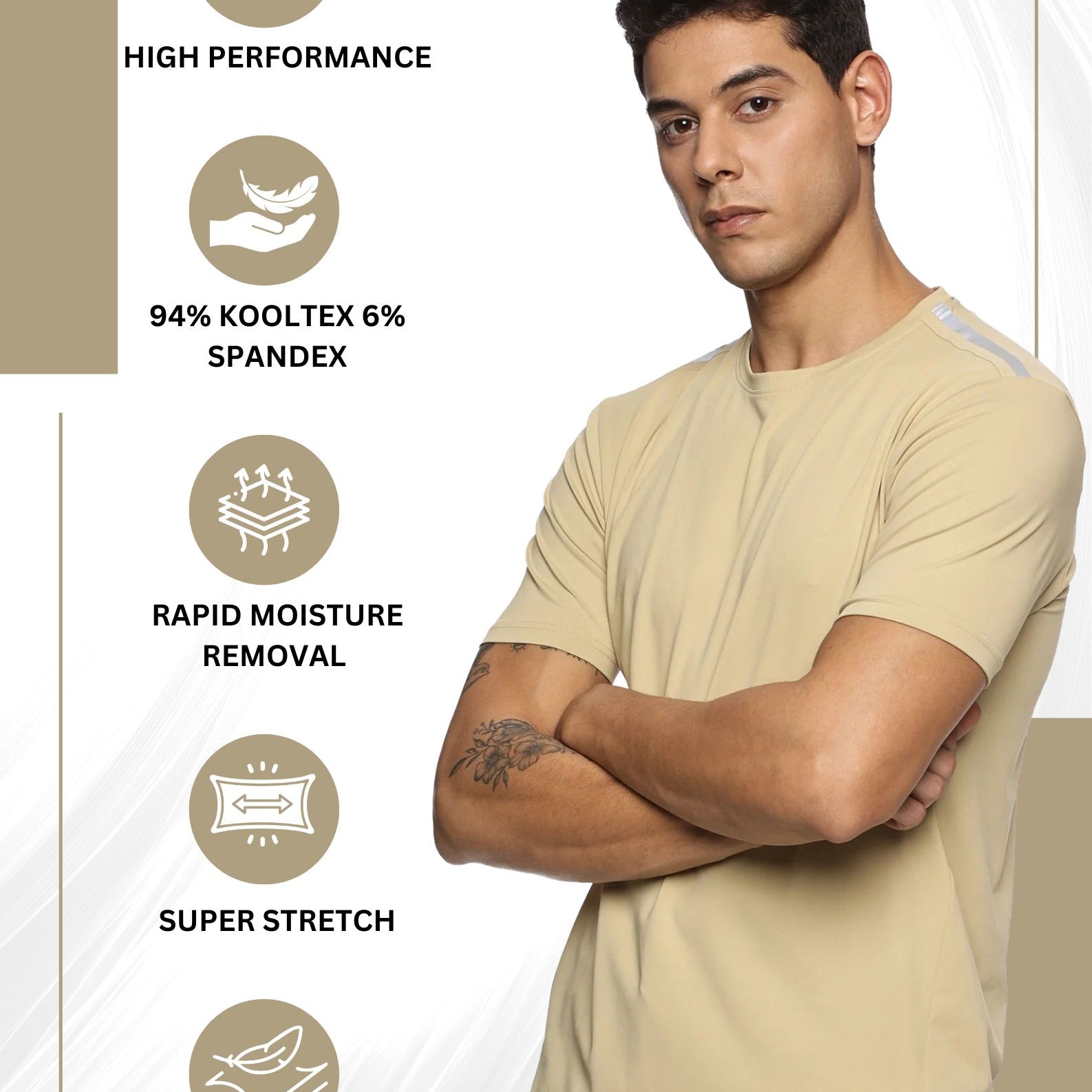 Men Solid High Performance Half Raglan Sleeve(Plum)