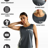 Women's Scoop Neck Tank Top with Chest Print