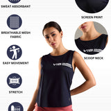 Women's Scoop Neck Tank Top with Chest Print