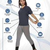 Women UPF Sun Protection Eco Friendly Yoga Top With Batwing Sleeve