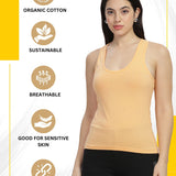 Women Sleeveless Razer Back Running Tank top (Yellow)