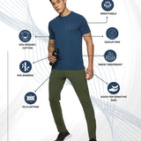 Men Round neck Bamboo Cotton T shirt  (White)