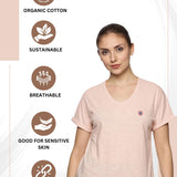 Women 100% organic cotton mega sleeve Top (White)