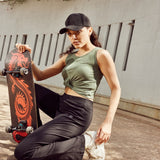 Women UPF Sun Protection Eco Friendly Yoga Sleeveless Cross Crop Top