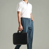 Men's Pintuck Pants with Double Button & Zipper Closure