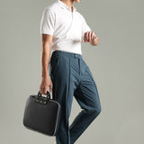 Men's Pintuck Pants with Double Button & Zipper Closure