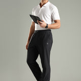 Men's Pintuck Pants with Double Button & Zipper Closure