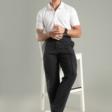 Men's Pintuck Pants with Double Button & Zipper Closure