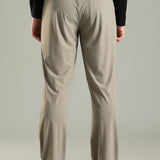 Men's Workleisure Pants with Knee Pleat & Double Button Zipper Closure