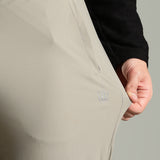 Men's Workleisure Pants with Knee Pleat & Double Button Zipper Closure