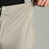 Men's Workleisure Pants with Knee Pleat & Double Button Zipper Closure