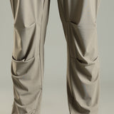 Men's Workleisure Pants with Knee Pleat & Double Button Zipper Closure