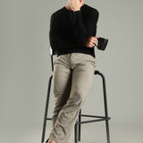 Men's Workleisure Pants with Knee Pleat & Double Button Zipper Closure