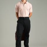 Men's Workleisure Pants with Knee Pleat & Double Button Zipper Closure