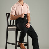 Men's Workleisure Pants with Knee Pleat & Double Button Zipper Closure