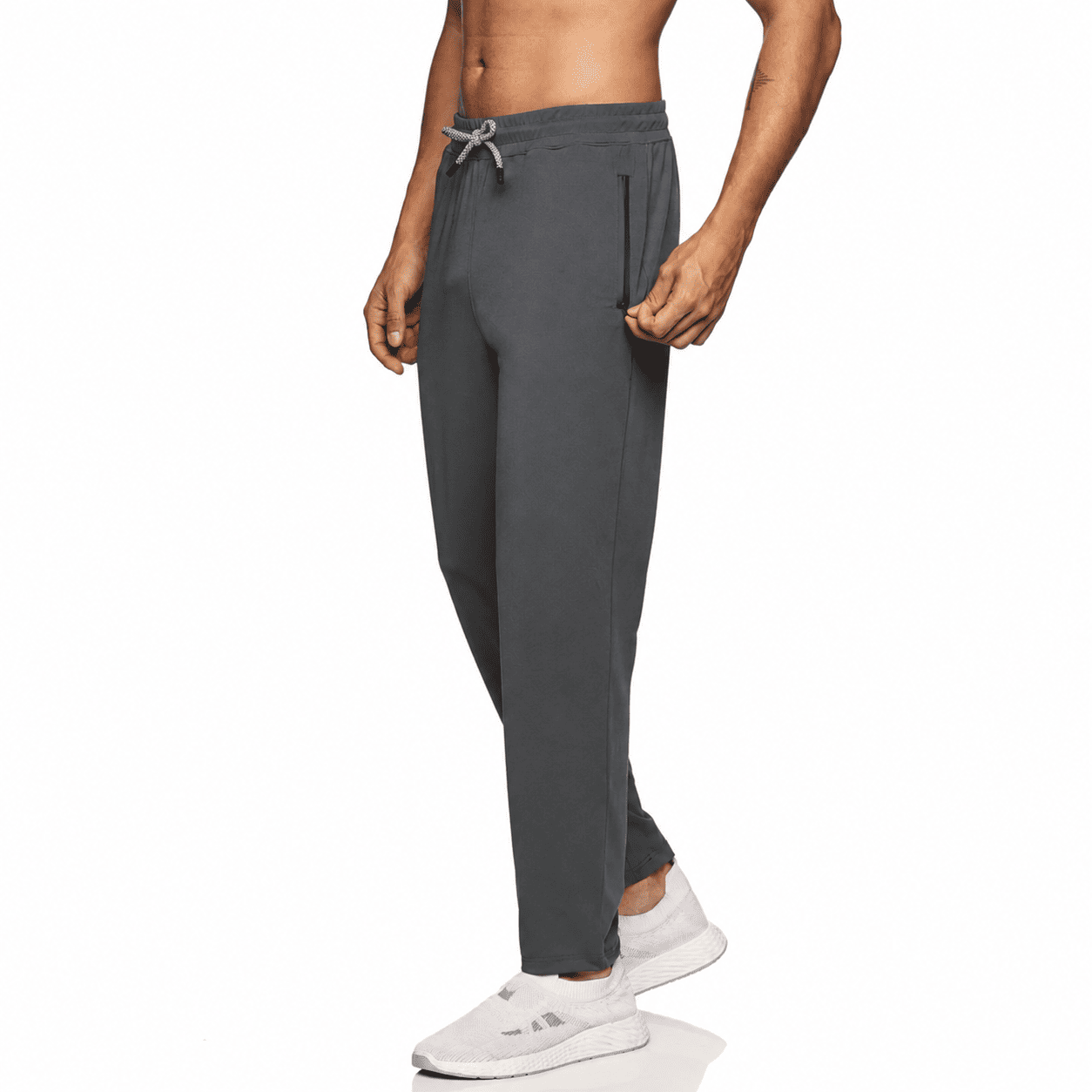 Men side pocket with Zipper closing and outside Drawstring Track Pants