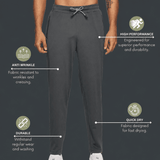 Men side pocket with Zipper closing and outside Drawstring Track Pants