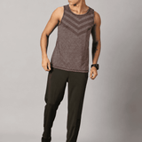 Men Slim Fit Sleeveless Tank Top with Arrow Print at Chest