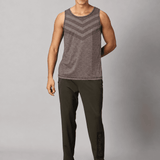 Men Slim Fit Sleeveless Tank Top with Arrow Print at Chest