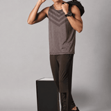 Men Slim Fit Sleeveless Tank Top with Arrow Print at Chest