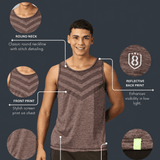 Men Slim Fit Sleeveless Tank Top with Arrow Print at Chest