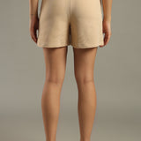 Women Shorts With Stylish Zipper Pocket At Both Sides
