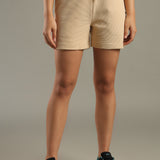 Women Shorts With Stylish Zipper Pocket At Both Sides