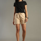 Women Shorts With Stylish Zipper Pocket At Both Sides