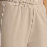 Relaxed Fit Drawstring Wide-Leg Pants Designed with contrast piping for Elevated All-Day Comfort