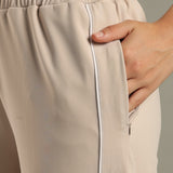 Relaxed Fit Drawstring Wide-Leg Pants Designed with contrast piping for Elevated All-Day Comfort