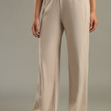 Relaxed Fit Drawstring Wide-Leg Pants Designed with contrast piping for Elevated All-Day Comfort