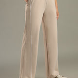 Relaxed Fit Drawstring Wide-Leg Pants Designed with contrast piping for Elevated All-Day Comfort
