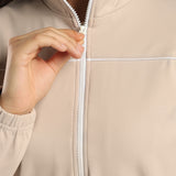 On-Trend Relaxed Fit Pullover Featuring Side Graphics and Quarter-Zip highneck Collar