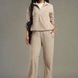 Relaxed Fit Drawstring Wide-Leg Pants Designed with contrast piping for Elevated All-Day Comfort