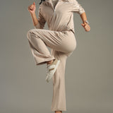 Relaxed Fit Drawstring Wide-Leg Pants Designed with contrast piping for Elevated All-Day Comfort