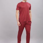 Front view of stylish men's co-ord short set perfect for travel